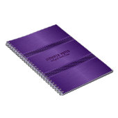 Carnet Monogramme violet métal brossé en aluminium (Côté Droit)
