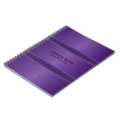 Carnet Monogramme violet métal brossé en aluminium (Côté gauche)