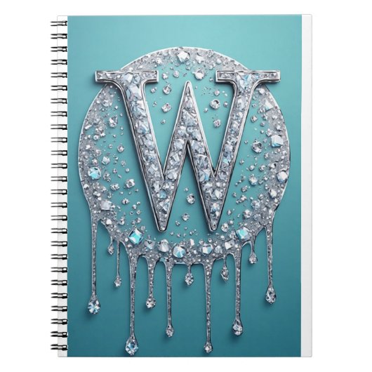 Carnet Monogramme W incrusté de diamants (Devant)