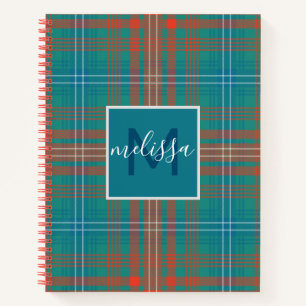 Carnet Monogramme Wilson Plaid Tartan Holiday personnalis