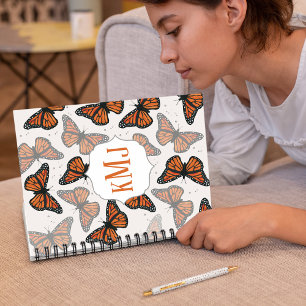 Carnet Monogrammed moderne Monarch Butterfly