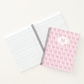 Carnet Monogrammed Pink Coquette bow motif personnalisé (Intérieur)