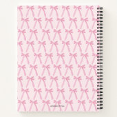 Carnet Monogrammed Pink Coquette bow motif personnalisé (Dos)
