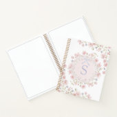 Carnet Monogrammed Pink Flowers and Lace Floral (Intérieur)