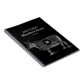 Carnet Monogrammes de couverture de vache vintage Breeder (Côté Droit)
