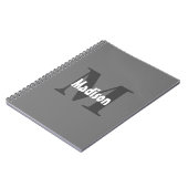 Carnet Monogrammes Nom Mariage Fête Cadeau Favoriser Gris (Côté gauche)