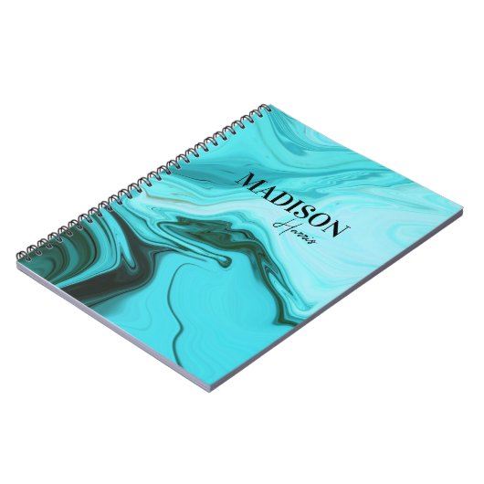 Carnet Monographie d'art marbré bleu mignon (Côté gauche)