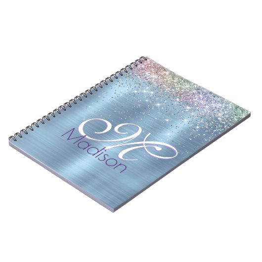 Carnet Monographie de la parties scintillant bleue irisée (Côté gauche)