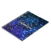 Carnet Monographie de Parties scintillant bleue irisée Wh (Côté gauche)