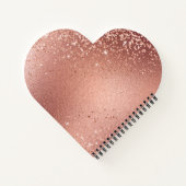 Carnet Monographie de parties scintillant en or rose mou (Dos)