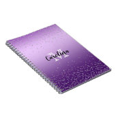 Carnet Monographie d'Ombre violet Confetti en argent (Côté Droit)