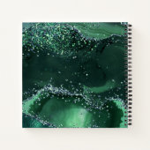 Carnet Monographie en marbre vert parties scintillant (Dos)