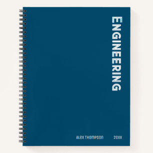 Carnet Monographie moderne génie marine bleu graphique
