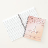 Carnet Monographie rose étoile rose or (Intérieur)