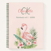 Carnet Monographie tropicale flamingo rose (Devant)