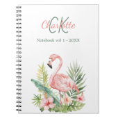 Carnet Monographie tropicale flamingo rose (Devant)