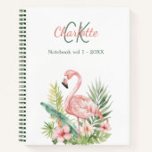 Carnet Monographie tropicale flamingo rose (Devant)