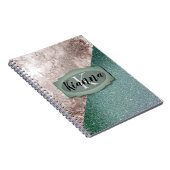 Carnet Monographie verte en marbre rose (Côté Droit)