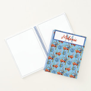 Carnet monographique de poissons tropicaux colorés