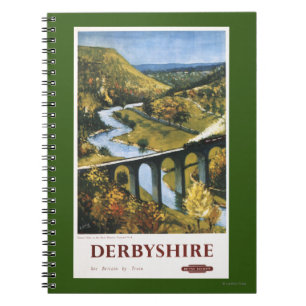Carnet Monsal Dale, train et viaduc British Rail