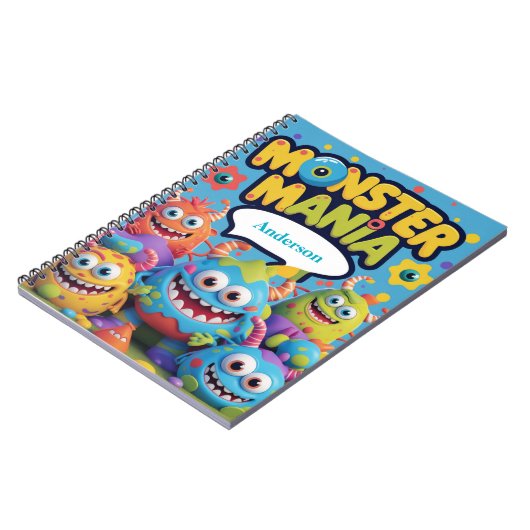 Carnet Monster Mania - Fun Personnalisé & Silly Monster (Côté gauche)