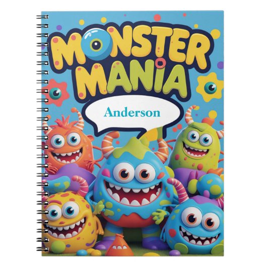 Carnet Monster Mania - Fun Personnalisé & Silly Monster (Devant)