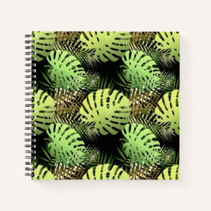Carnet Monstera Palm Feuilles Tropical Jungle Motif