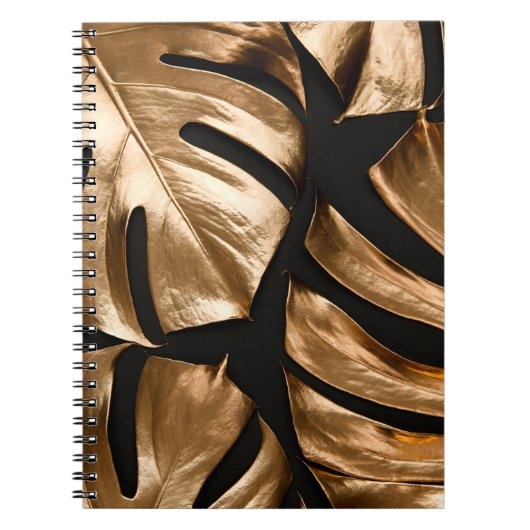Carnet Monstère d'or feuille motif (Devant)