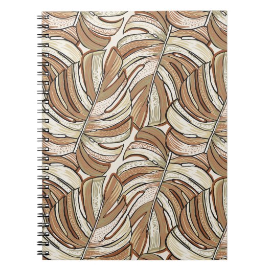 Carnet Monstère graphique Feuilles Conception tropicale (Devant)