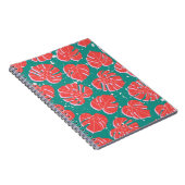 Carnet Monstère rouge : motif tropical vert (Côté Droit)