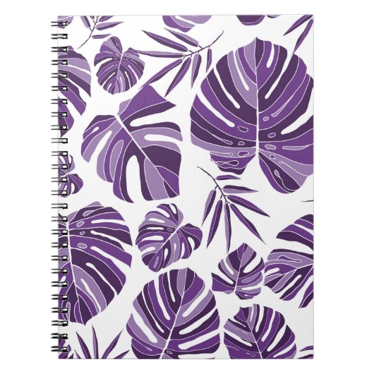 Carnet Monstère violet tropicale feuilles sans couture mo (Devant)