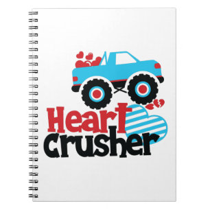 Carnet Monstre Bleu Camion Écrasoeur de Coeur Saint-Valen