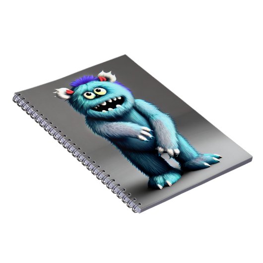 Carnet Monstre bleu fluffé (Côté Droit)