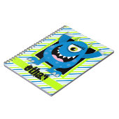 Carnet Monstre Bleu ; Vert néon, Grandes Blances (Côté gauche)