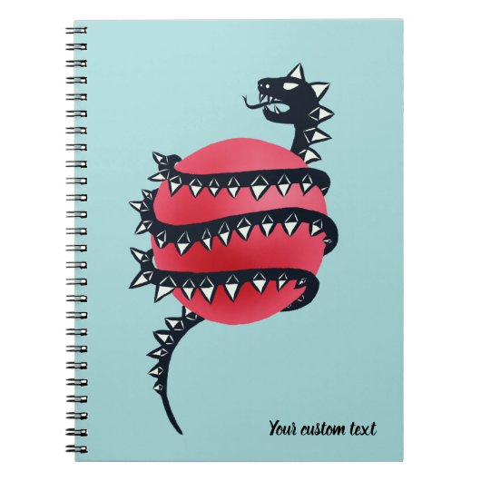 Carnet Monstre de serpent de dragon noir cool (Devant)