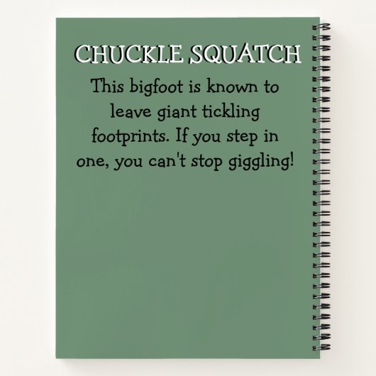Carnet Monstre Mayhem...Rire Squatch (Dos)