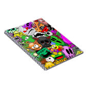 Carnet Monstres caractères mignons Motif d'Halloween (Côté Droit)