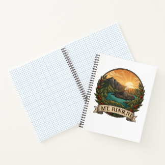 Carnet Mont Rinjani vintage Indonésie Volcan Rétro