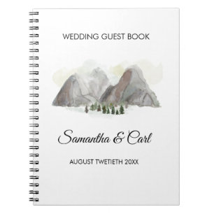 Carnet Montagnes d'aquarelle épousant le guestbook