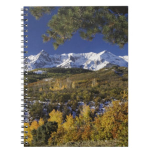 Carnet Montagnes de San Juan et arbres d'Aspen en couleur