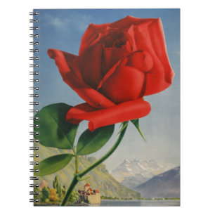 Carnet Montreux Vintage Red Rose Suisse Genève Lac Léman