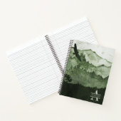 Carnet Monts Masculine Forêt Vert Nom Monogramme (Intérieur)