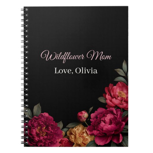 Carnet Moody Floral Wildflower Mom Personalized (Devant)