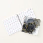 Carnet Moody Ink Charcoal Gold Abstrait ID988 (Intérieur)