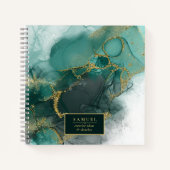 Carnet Moody Ink Emerald Or Abstrait ID988 (Devant)