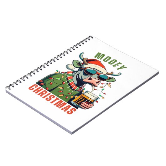 Carnet Mooey Noël Highland Cow Light Santa Hat T-Shi (Côté gauche)