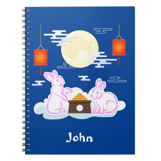 Carnet Moon Rabbit Mooncake Nuages Mooncake Festival à la (Devant)
