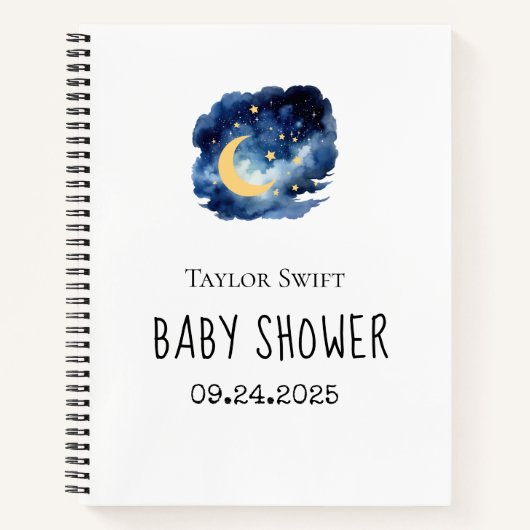 Carnet Moon & Stars Baby shower Tracker cadeau (Devant)