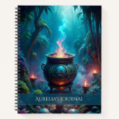 Carnet Moonlit Cauldron Grimoire - Spell de sorcière luna (Devant)