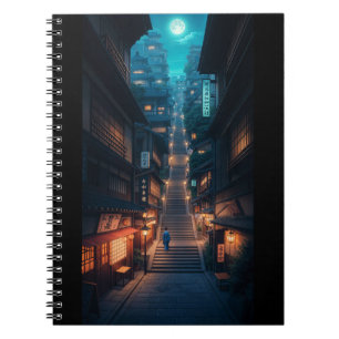 Carnet Moonlit Japanese Street